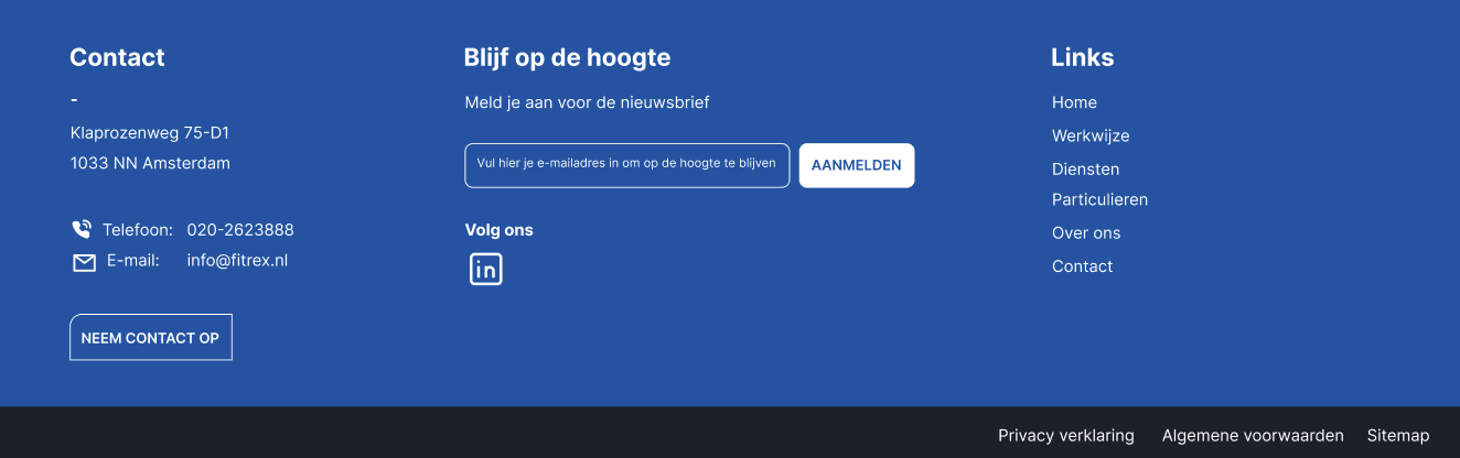 Footer mockup